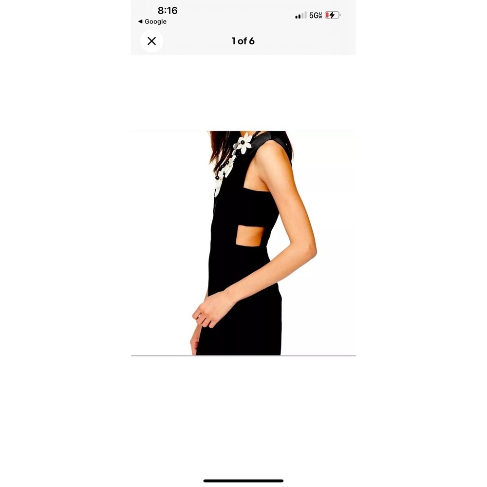 Kate Spade Scuba Cut Out A Line Sleeveless Black Dress Size 2 Edgy Rocker - Picture 7 of 8